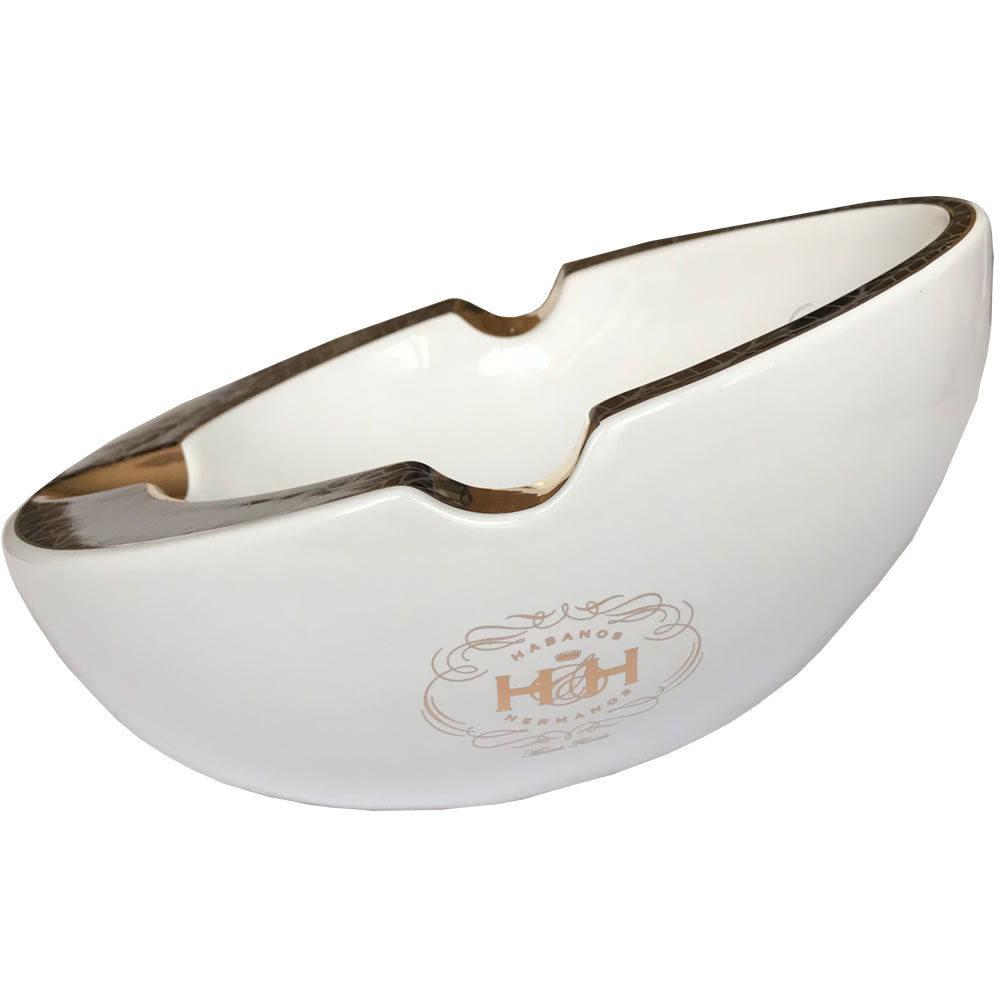 Insignia Collection - Cigar Ashtray - White Oval - 7 1/2 x 9 x 4 1/2