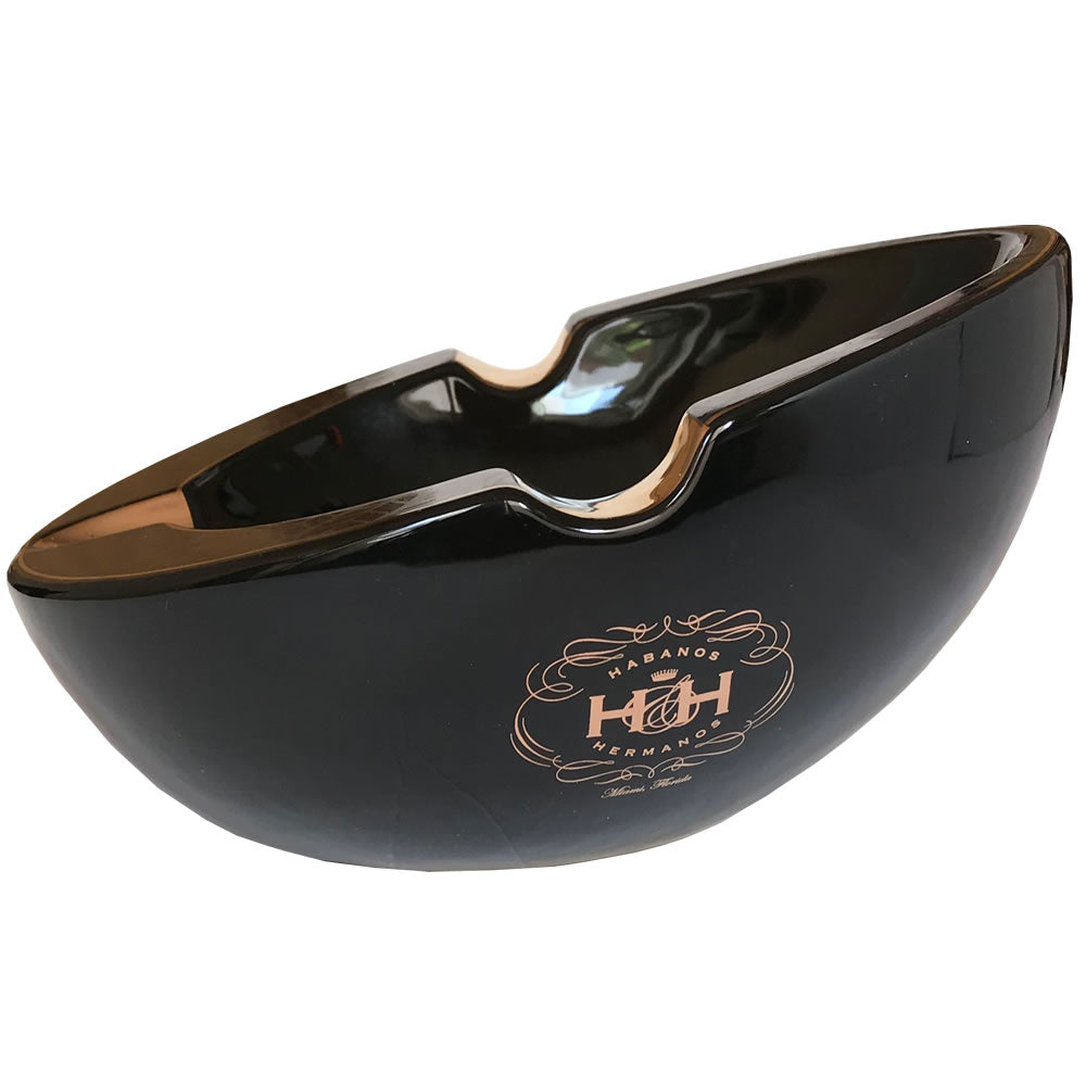 Insignia Collection - Cigar Ashtray - Black Oval - 7 1/2 x 9 x 4 1/2