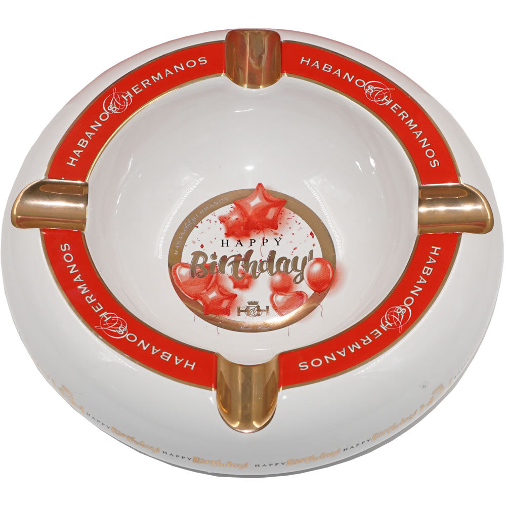 H & H - Celebrate Collection - Happy Birthday Ashtray - 9'' x 3''.