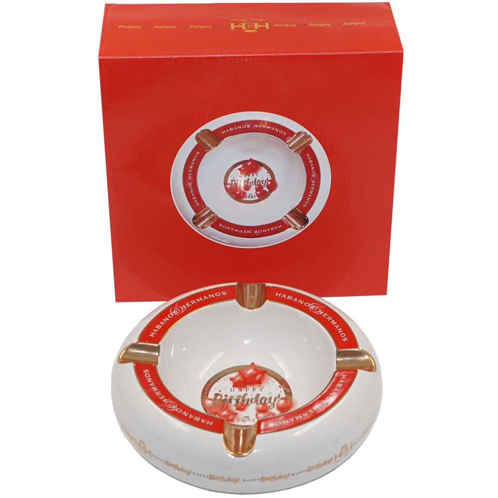 H & H - Celebrate Collection - Happy Birthday Ashtray - 9'' x 3''.
