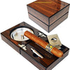 The Compact Cigar Ashtray with Cigar Cutter and Punch Walnut