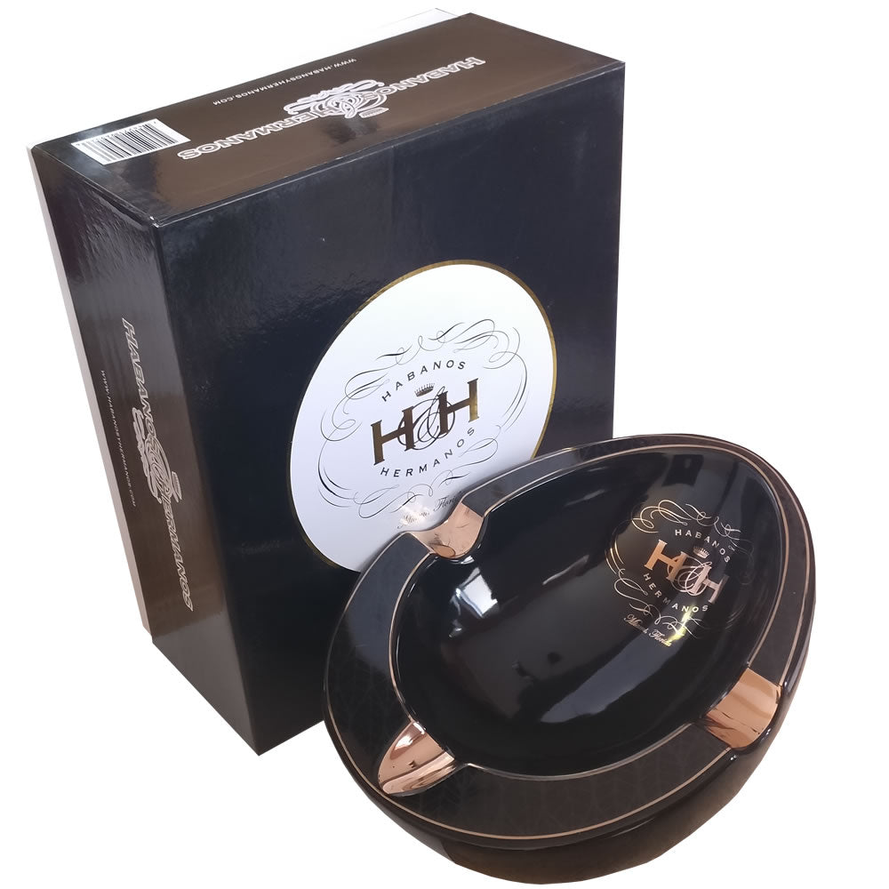 Insignia Collection - Cigar Ashtray - Black Oval - 7 1/2 x 9 x 4 1/2